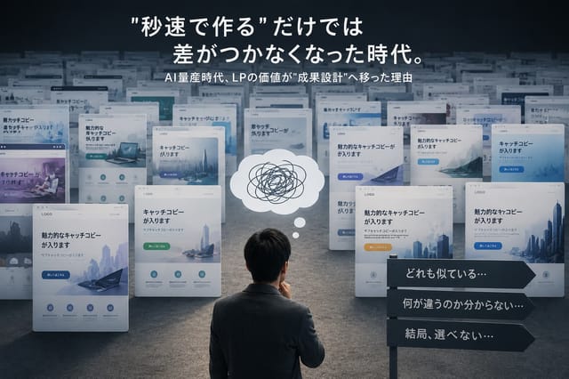 "秒速で作る"だけでは差がつかなくなった話｜AI量産時代、LPの価値が"成果設計"へ移った理由